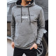 Vīriešu pelēks džemperis ar kapuci Denim Džemperi ar kapuci