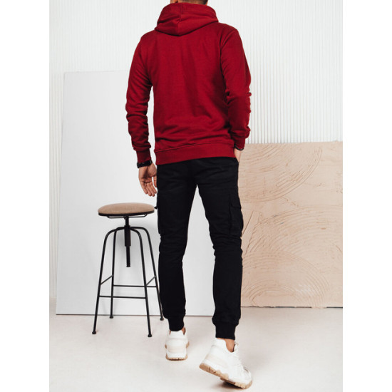 Vīriešu bordo krāsas džemperis ar kapuci Denim Džemperi ar kapuci