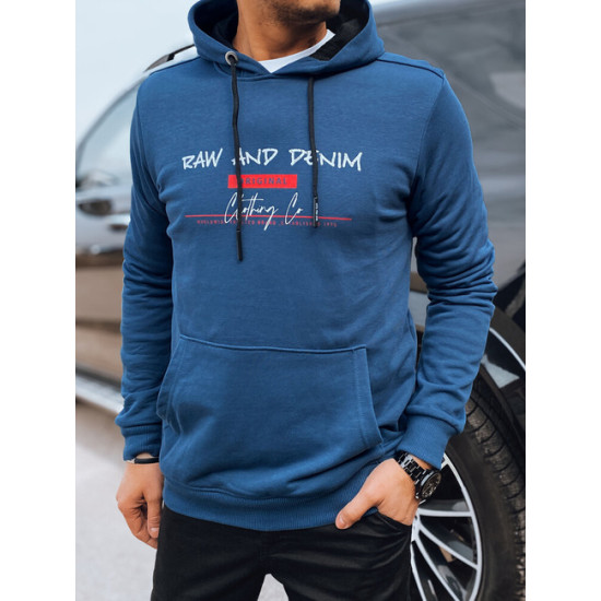 Vīriešu zils džemperis ar kapuci Denim Džemperi ar kapuci
