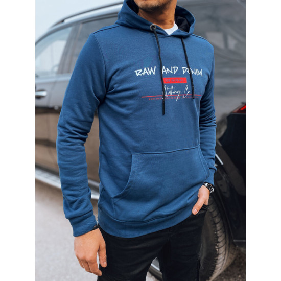 Vīriešu zils džemperis ar kapuci Denim Džemperi ar kapuci