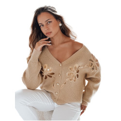 Sieviešu gaiši brūns džemperis Kerinda