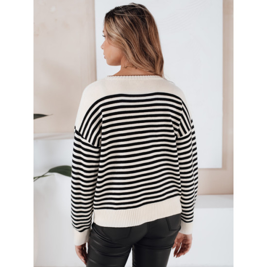 Sieviešu brūns svītrains džemperis Elvara Sieviešu džemperi