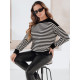 Sieviešu melns svītrains džemperis Elvara Sieviešu džemperi