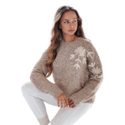 Sieviešu tumši brūns džemperis Daga