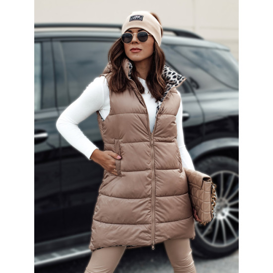 Sieviešu brūna divpusējā veste Elegancio Sieviešu vestes