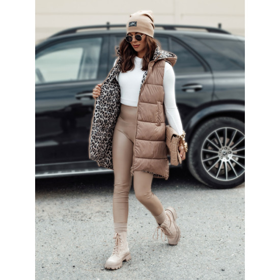 Sieviešu brūna divpusējā veste Elegancio Sieviešu vestes