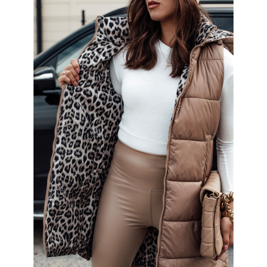 Sieviešu brūna divpusējā veste Elegancio Sieviešu vestes