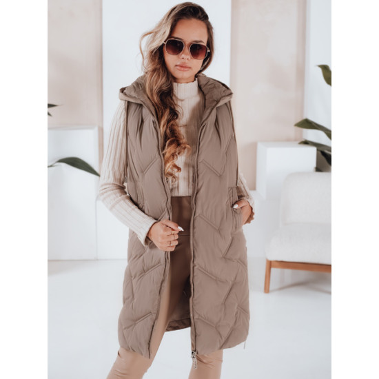 Sieviešu tumši brūna gara veste Lino Sieviešu vestes