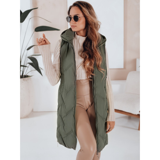 Sieviešu zaļā garā veste Lino Sieviešu vestes