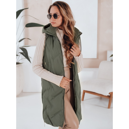 Sieviešu zaļā garā veste Lino Sieviešu vestes