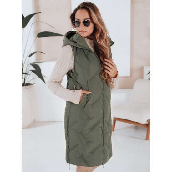 Sieviešu zaļā garā veste Lino Sieviešu vestes