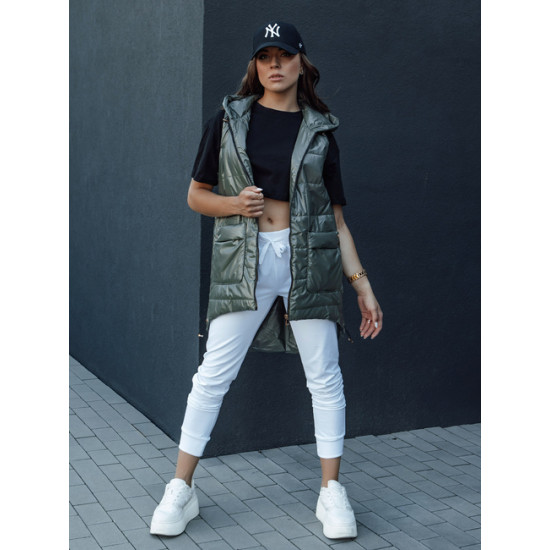 Sieviešu tumši zaļa spīdīga veste Jess Sieviešu vestes