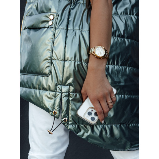 Sieviešu zaļa spīdīga veste Jess Sieviešu vestes