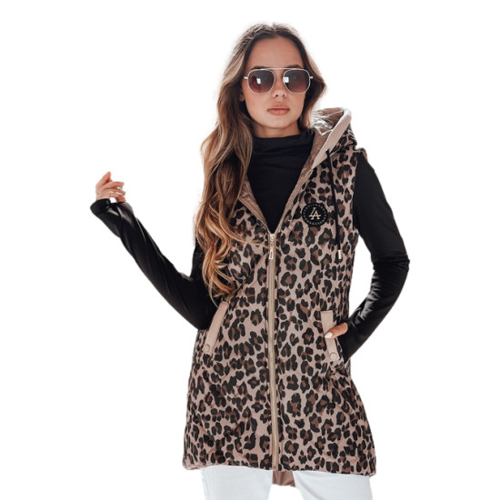Sieviešu brūna veste ar leoparda rakstu Elmera Sieviešu vestes