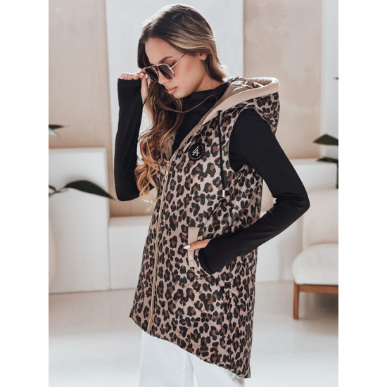 Sieviešu brūna veste ar leoparda rakstu Elmera Sieviešu vestes