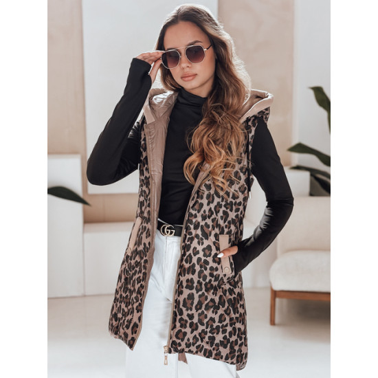 Sieviešu brūna veste ar leoparda rakstu Elmera Sieviešu vestes
