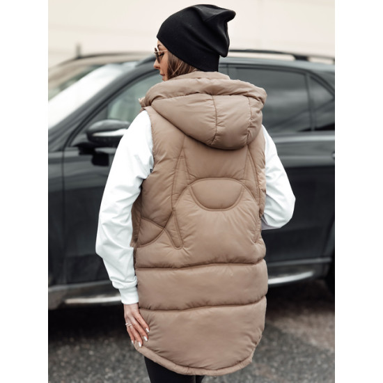 Sieviešu brūna veste ar kapuci Vestica Sieviešu vestes