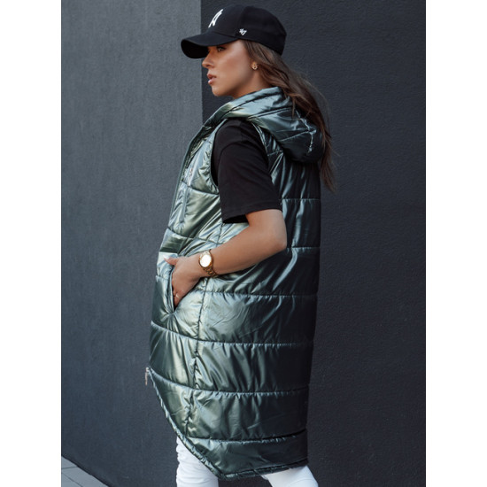 Sieviešu zaļā garā veste Meris Sieviešu vestes