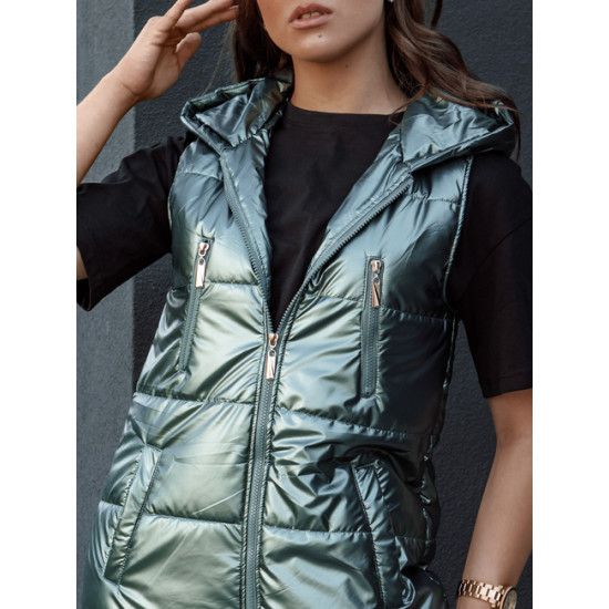 Sieviešu zaļā garā veste Meris Sieviešu vestes