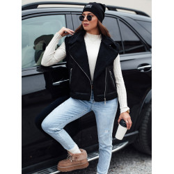 Sieviešu melna vilnas jaka ar kažokādu Sieviešu melna vilnas jaka ar kažokādu