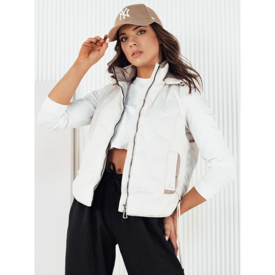 Sieviešu balta jaka ar kapuci Teros Sieviešu vestes