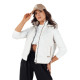 Sieviešu balta jaka ar kapuci Teros Sieviešu vestes