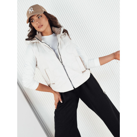 Sieviešu balta jaka ar kapuci Teros Sieviešu vestes