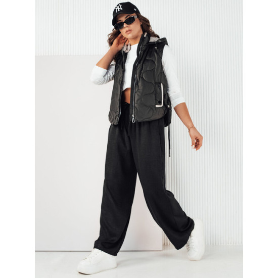 Sieviešu melna veste ar kapuci Teros Sieviešu vestes