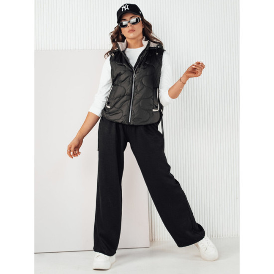 Sieviešu melna veste ar kapuci Teros Sieviešu vestes