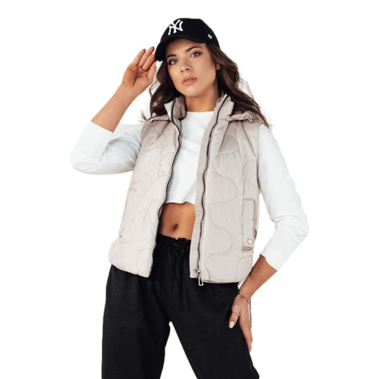 Sieviešu gaiši pelēka jaka ar kapuci Teros Sieviešu vestes