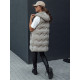 Women's quilted brown hooded vest Lily TY4528