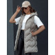Women's quilted brown hooded vest Lily TY4528