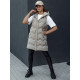 Women's quilted brown hooded vest Lily TY4528