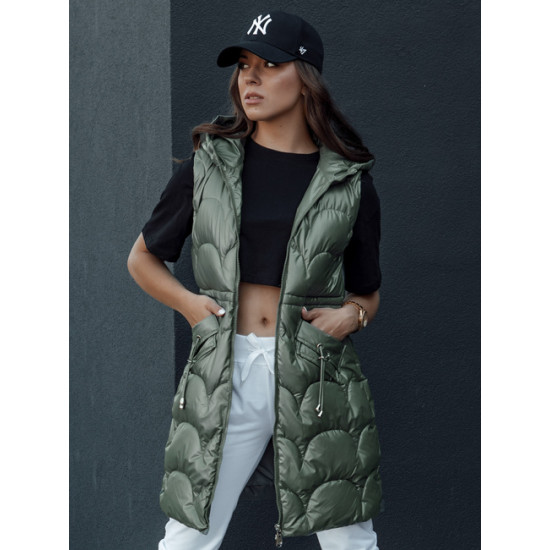 Sieviešu zaļa jaka ar kapuci Dona Sieviešu vestes