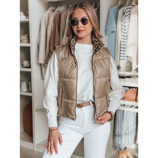 Sieviešu brūna divpusējā veste Puff Sieviešu vestes