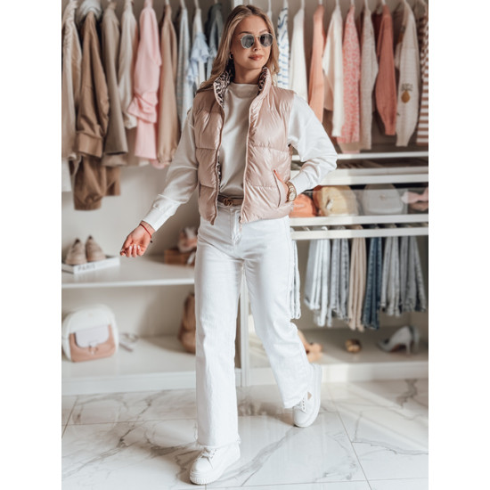 Sieviešu gaiši rozā divpusējā veste Puff Sieviešu vestes