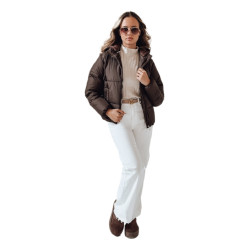 Sieviešu brūna ziemas jaka Glam