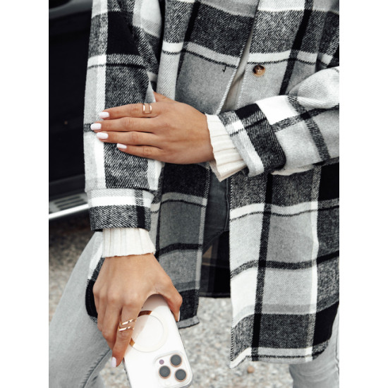 Women's black shirt style jacket Plaidify Jackets