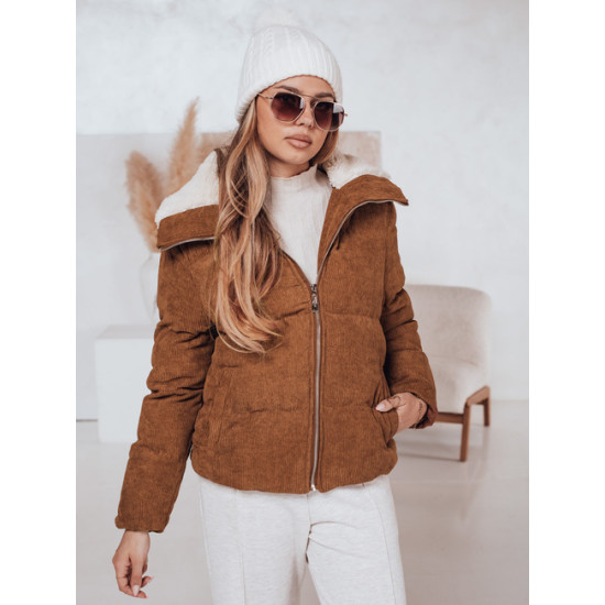 Sieviešu brūna ziemas jaka Trendy Sieviešu jakas