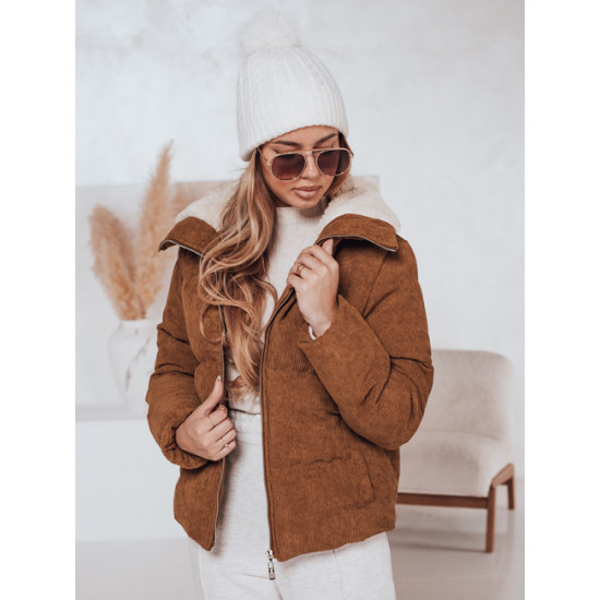 Sieviešu brūna ziemas jaka Trendy Sieviešu jakas