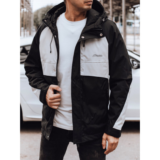 Vīriešu melna/pelēka lietus jaka Rudens/Pavasaris