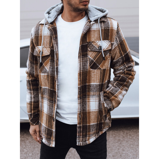 Vīriešu brūna jaka ar kapuci Endrik Vīriešu jakas un mēteļi