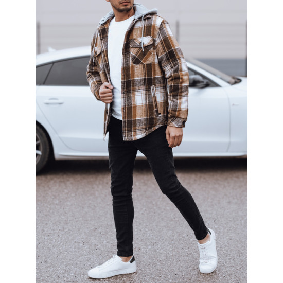 Vīriešu brūna jaka ar kapuci Endrik Vīriešu jakas un mēteļi