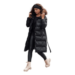 Sieviešu melna ziemas jaka Bela