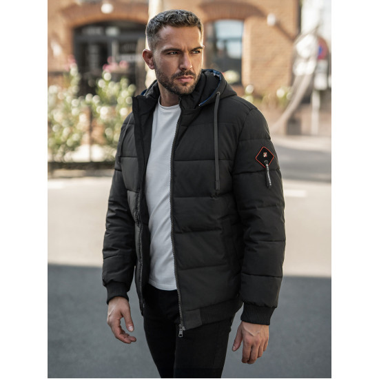 Vīriešu melna ziemas jaka Martim Ziemas jakas