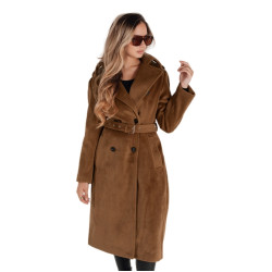 Sieviešu brūns ziemas mētelis Gino