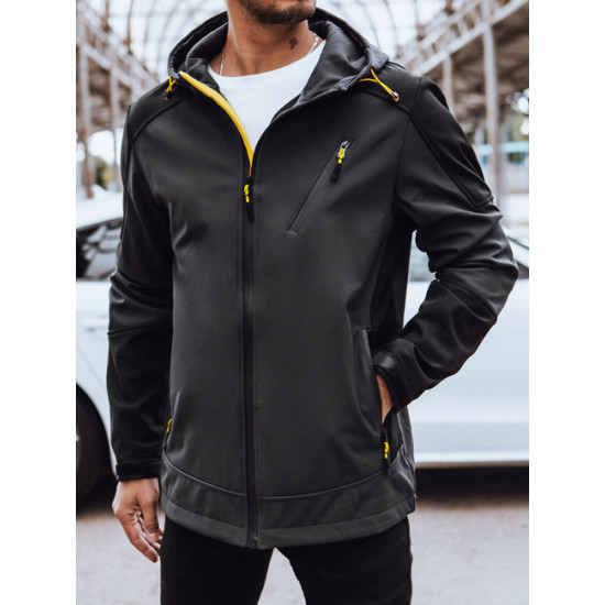 Vīriešu tumši pelēka jaka ar kapuci Port Rudens/Pavasaris