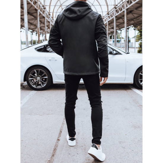 Vīriešu tumši pelēka jaka ar kapuci Port Rudens/Pavasaris