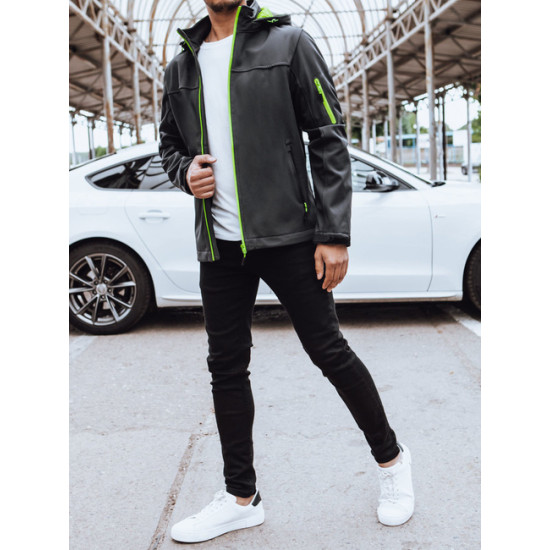 Męska ciemnoszara kurtka z kapturem Retro Kurtki i płaszcze męskie