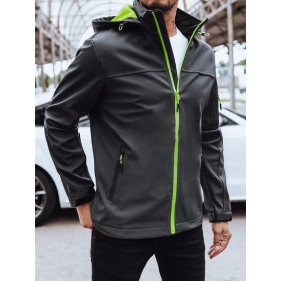 Męska ciemnoszara kurtka z kapturem Retro Kurtki i płaszcze męskie